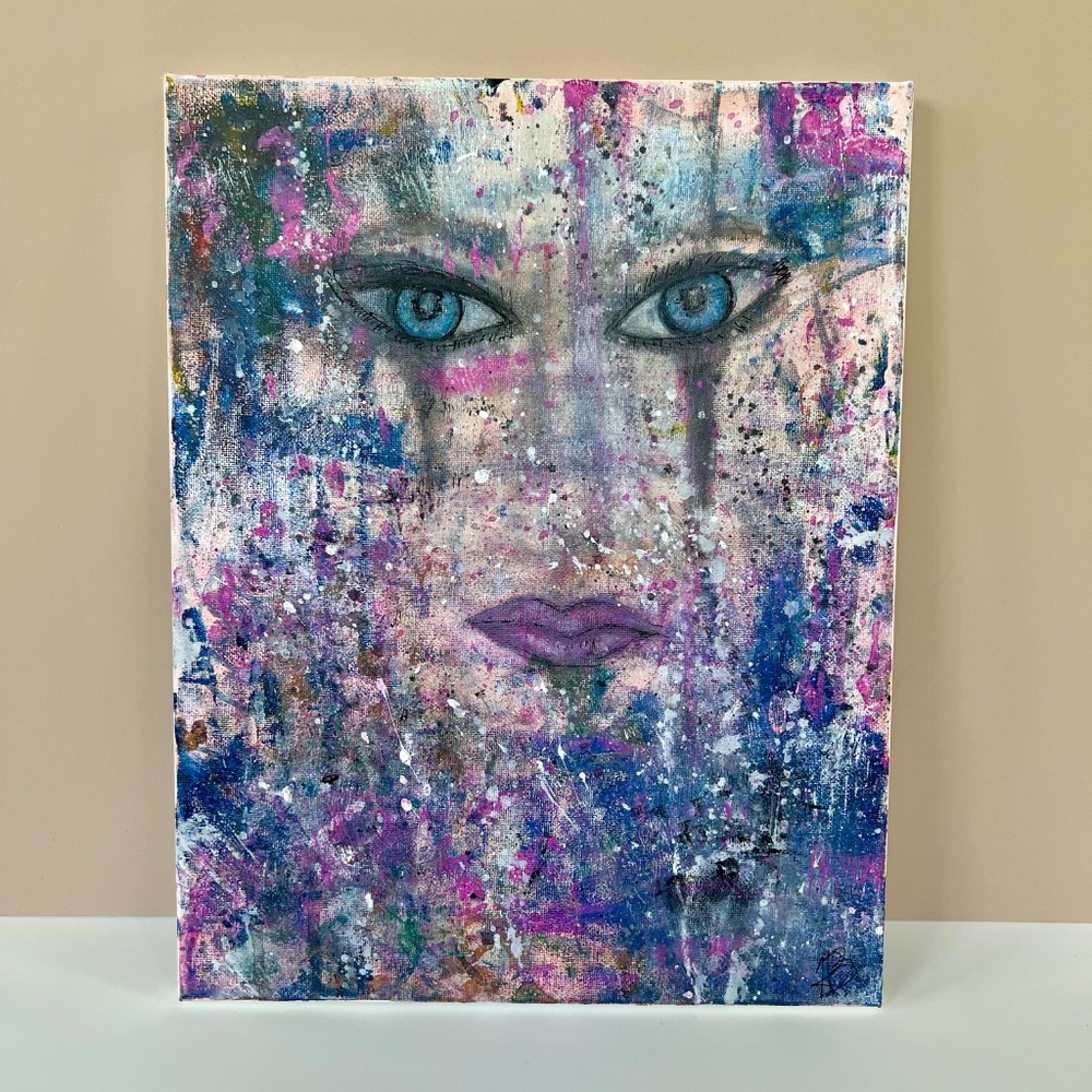 Eye Catching – Abstract Acrylic Painting of a Woman | 11x14 Canvas Pop Art - Picture 13 of 16
